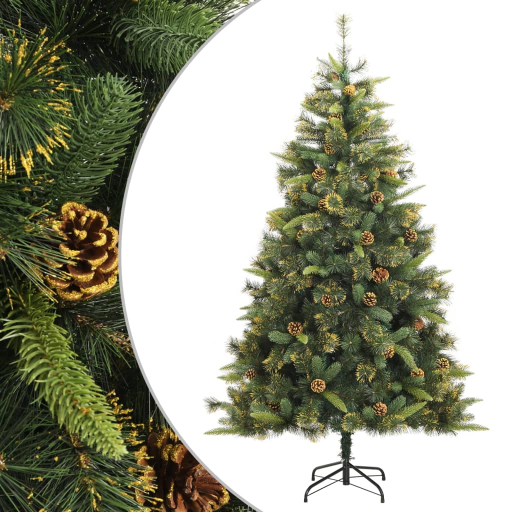 Artificial Hinged Christmas Tree with Cones 240 cm